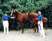 Alexandre med mor til hoppekring 1995 Sally Hulsgrd FR 8115